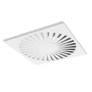 PDS Steel perforated diffuser with face mounted deflectors for drop ...
